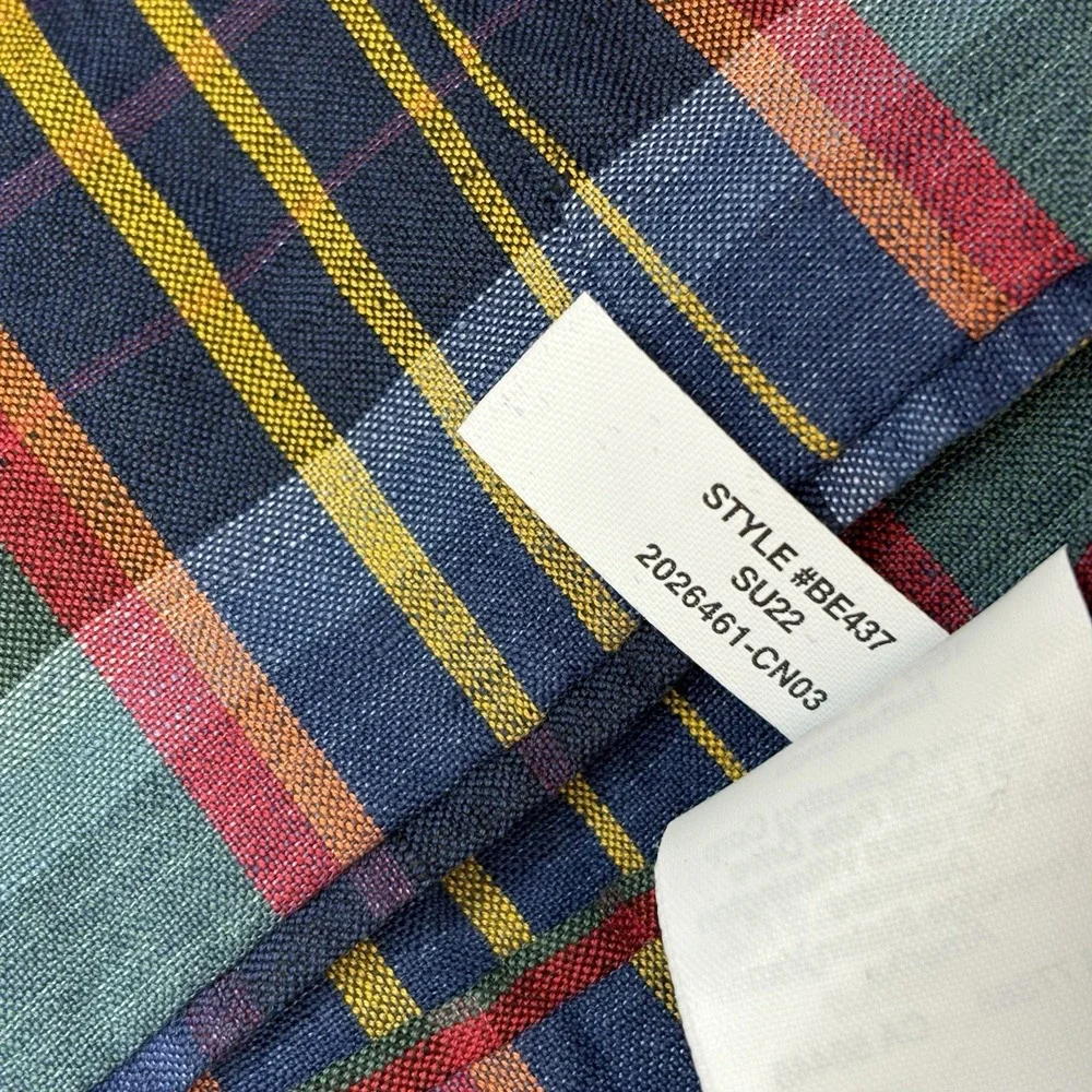 J Crew Ludlow Unstructured Madras Plaid Blazer 36 Slim‎ Linen Preppy Italian Ivy